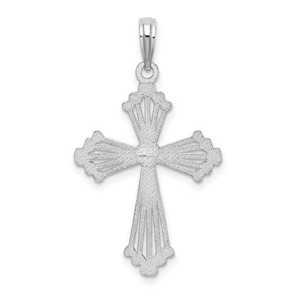 14k White Gold Cross  Heart Center Charm Pendant for Women