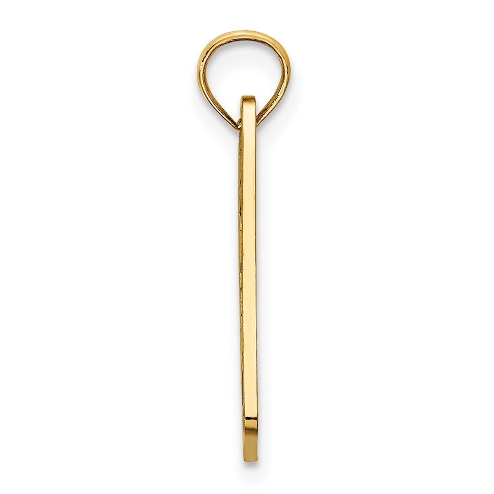 14k Yellow Gold Textured AVALON License Plate Pendant for Women