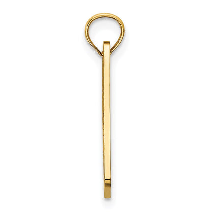 14k Yellow Gold Textured AVALON License Plate Pendant for Women