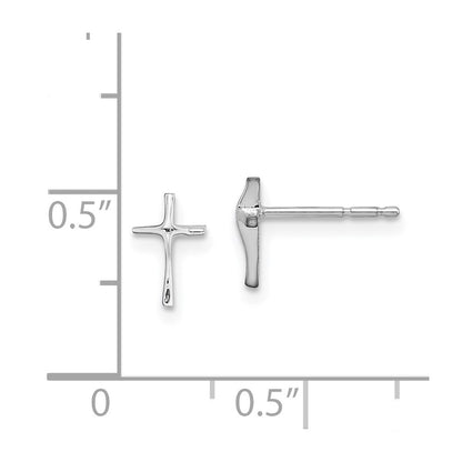 14k Madi K White Gold Cross Stud Earrings