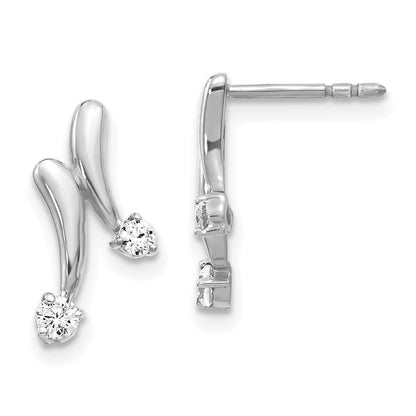 14k White Gold Diamond Drop & Dangle Earrings