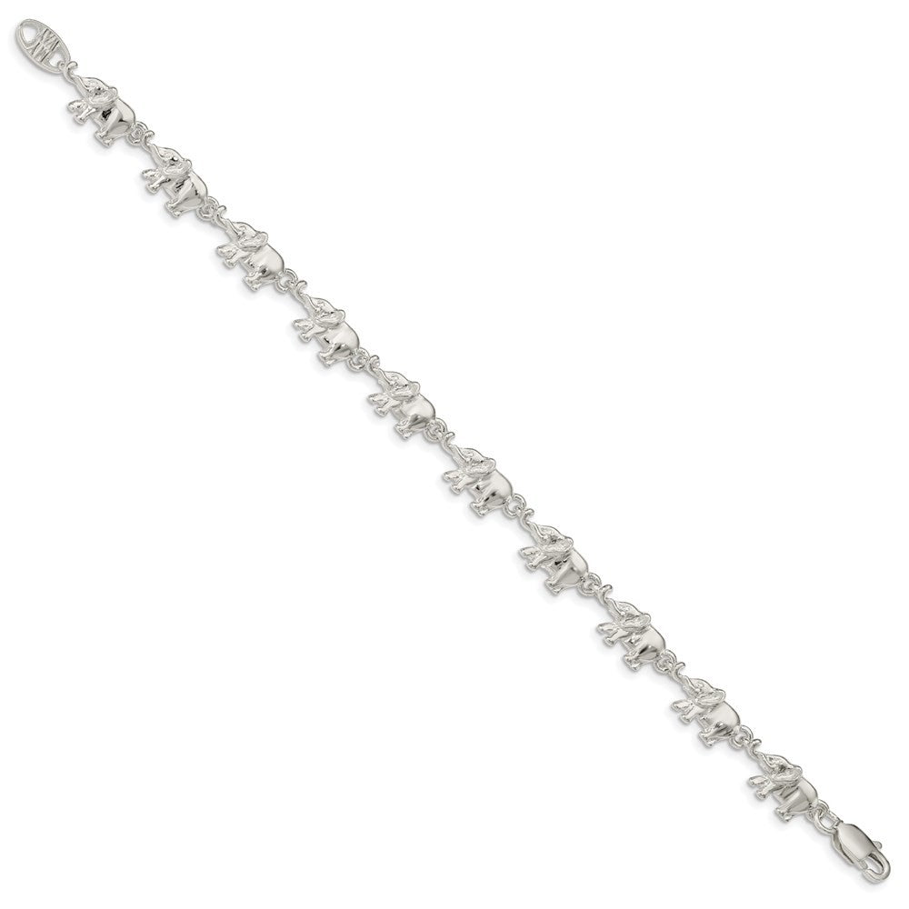 Sterling Silver Elephants Bracelet