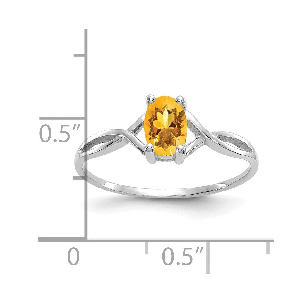 14k White Gold Citrine Birthstone Ring