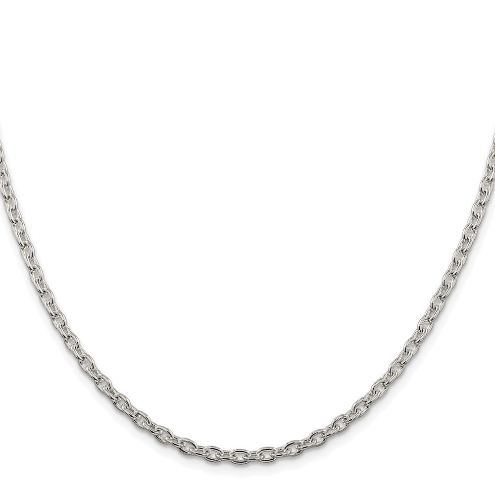 Sterling Silver Rhodium-plated 3.5mm Cable Chain Necklace
