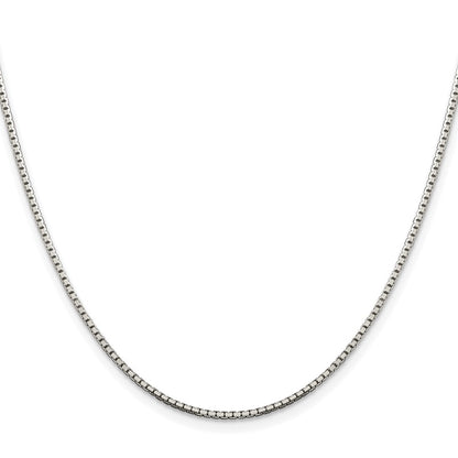 Sterling Silver Rhodium-plated 1.5mm 8 Sided Diamond-cut Box Chain