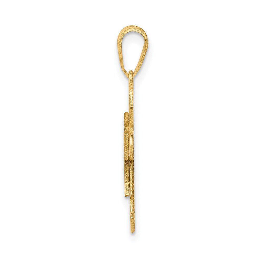 14k Yellow Gold Girl Charm Pendant for Women