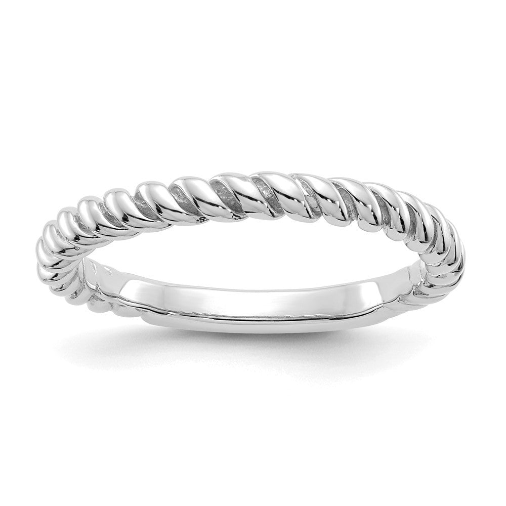 14k White Gold Polished Twisted Band Ring
