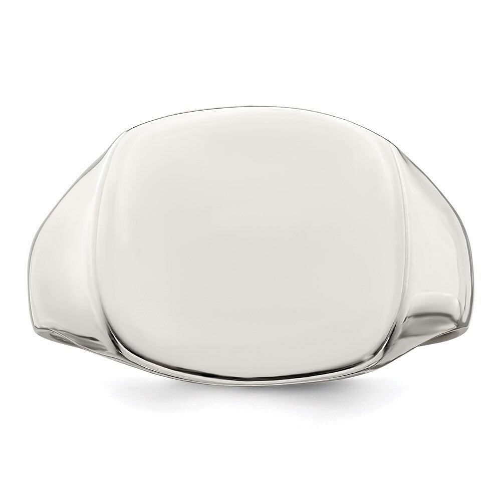 Sterling Silver 14x15mm Closed Back Signet Ring Size 11