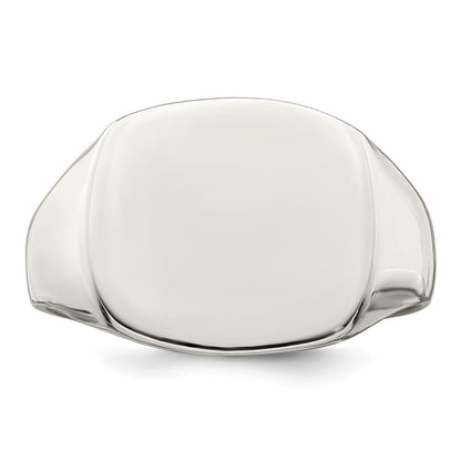 Sterling Silver 14x15mm Closed Back Signet Ring Size 11