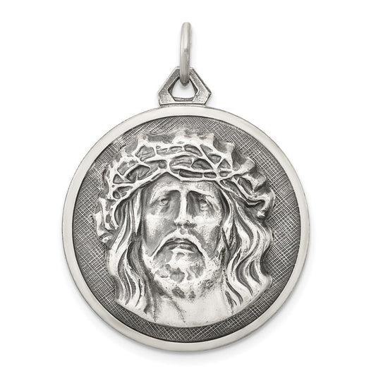 Sterling Silver Antiqued Ecce Homo Medal Pendant Holiday Gift for Women