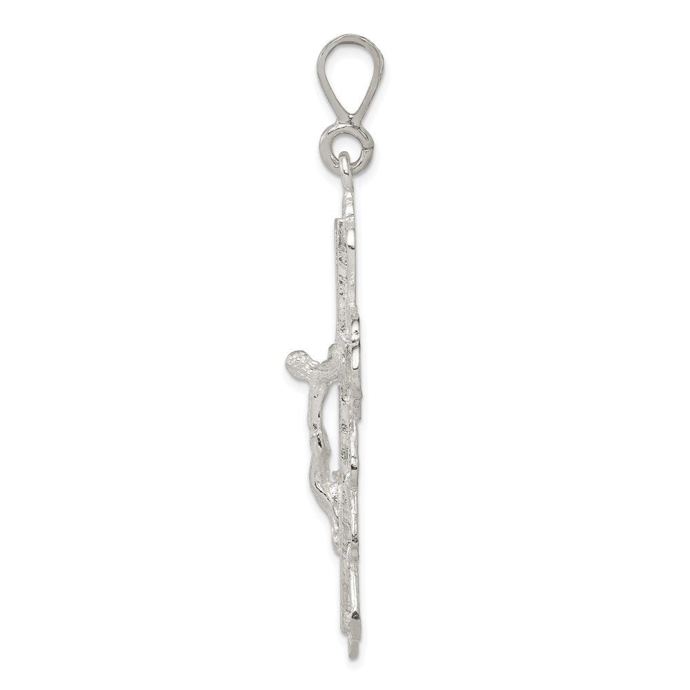 Sterling Silver Diamond-Cut Crucifix Pendant Holiday Gift for Women