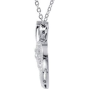 Sterling Silver .06 CTW Natural Diamond Heart 18" Necklace Gift for Women