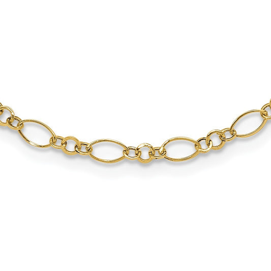 14k Yellow Gold Oval Link Necklace