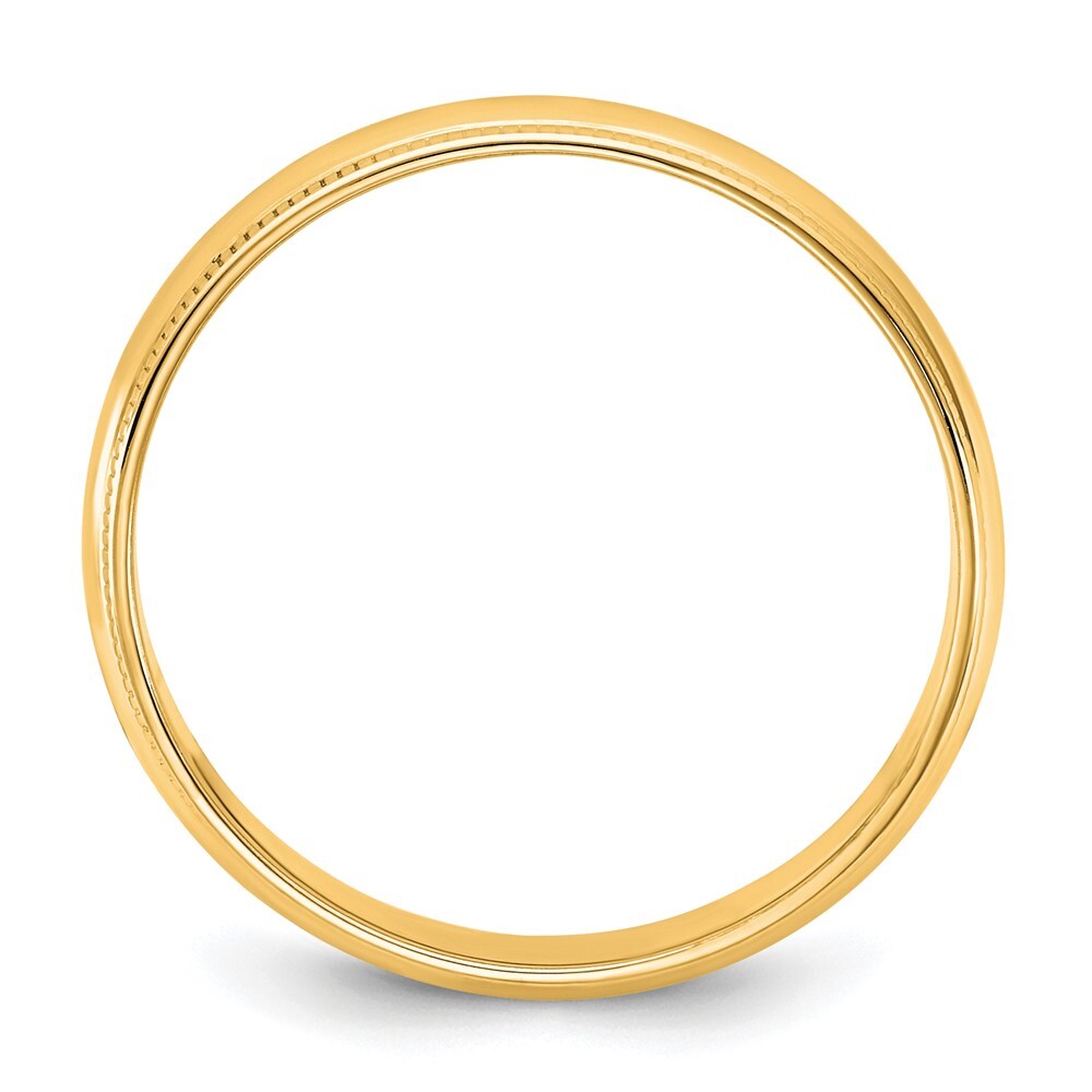 14K Yellow Gold 4.5mm LTW Milgrain Half Round Band Ring Size 6