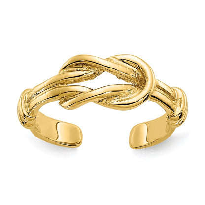 14k Yellow Gold Love Knot Toe Ring