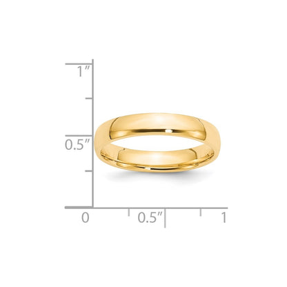 14k Yellow Gold  4mm Lightweight Comfort Fit Wedding Band Ring Size 5.5