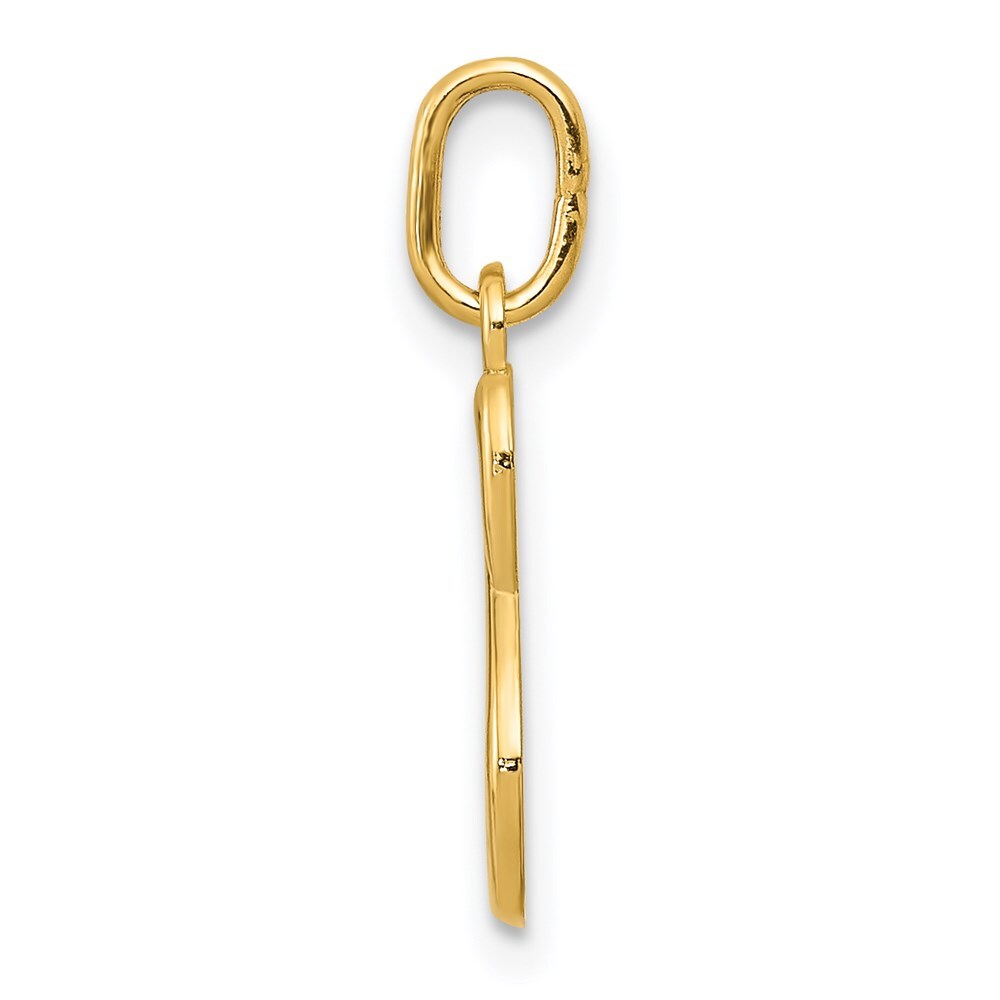 14k Yellow Gold Letter S Initial Charm Pendant for Women