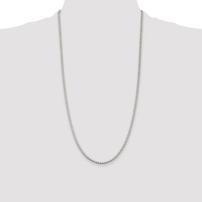 Sterling Silver Rhodium-plated 2.5mm Box Chain