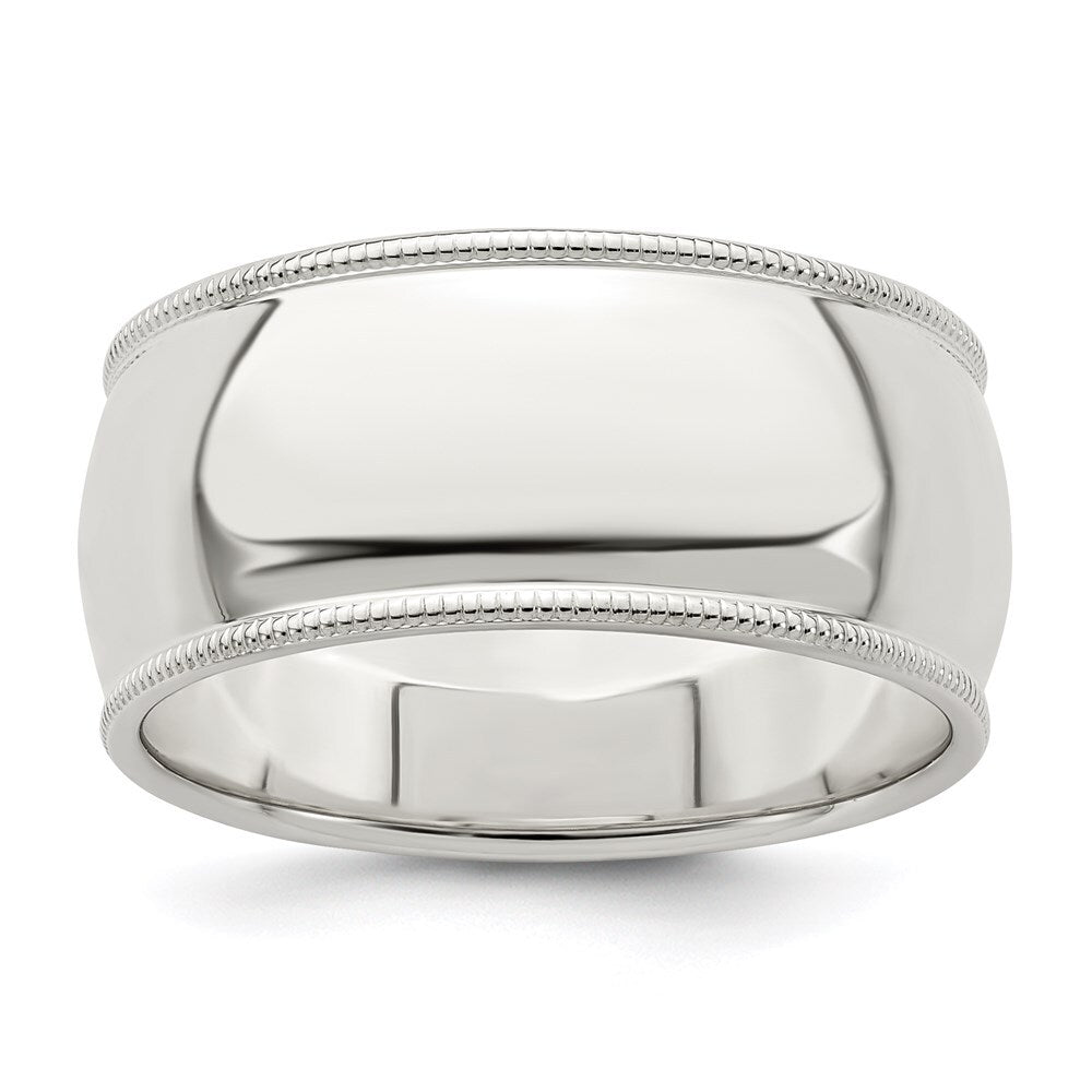 Sterling Silver 9mm Half Round Milgrain Size 5 Band Ring