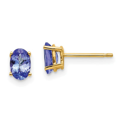 14k Yellow Gold Tanzanite Earrings