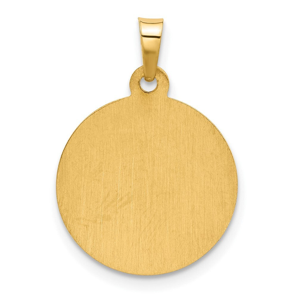 14k Yellow Gold Hollow St. Jude Thaddeus Medal Pendant for Women