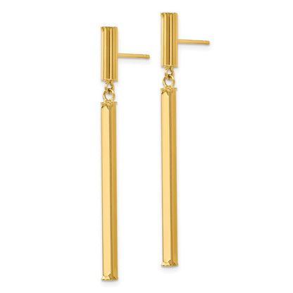 14k Yellow Gold Fancy Squared Dangle Earrings