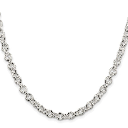 Sterling Silver Rhodium-plated 6.1mm Cable Chain Necklace