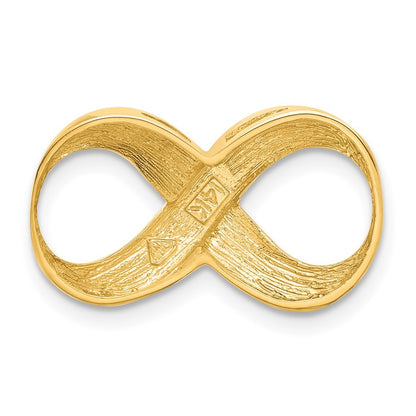 14k Gold Textured Infinity Slide Fits up to 4mm Regular/5mm Reversible Omega