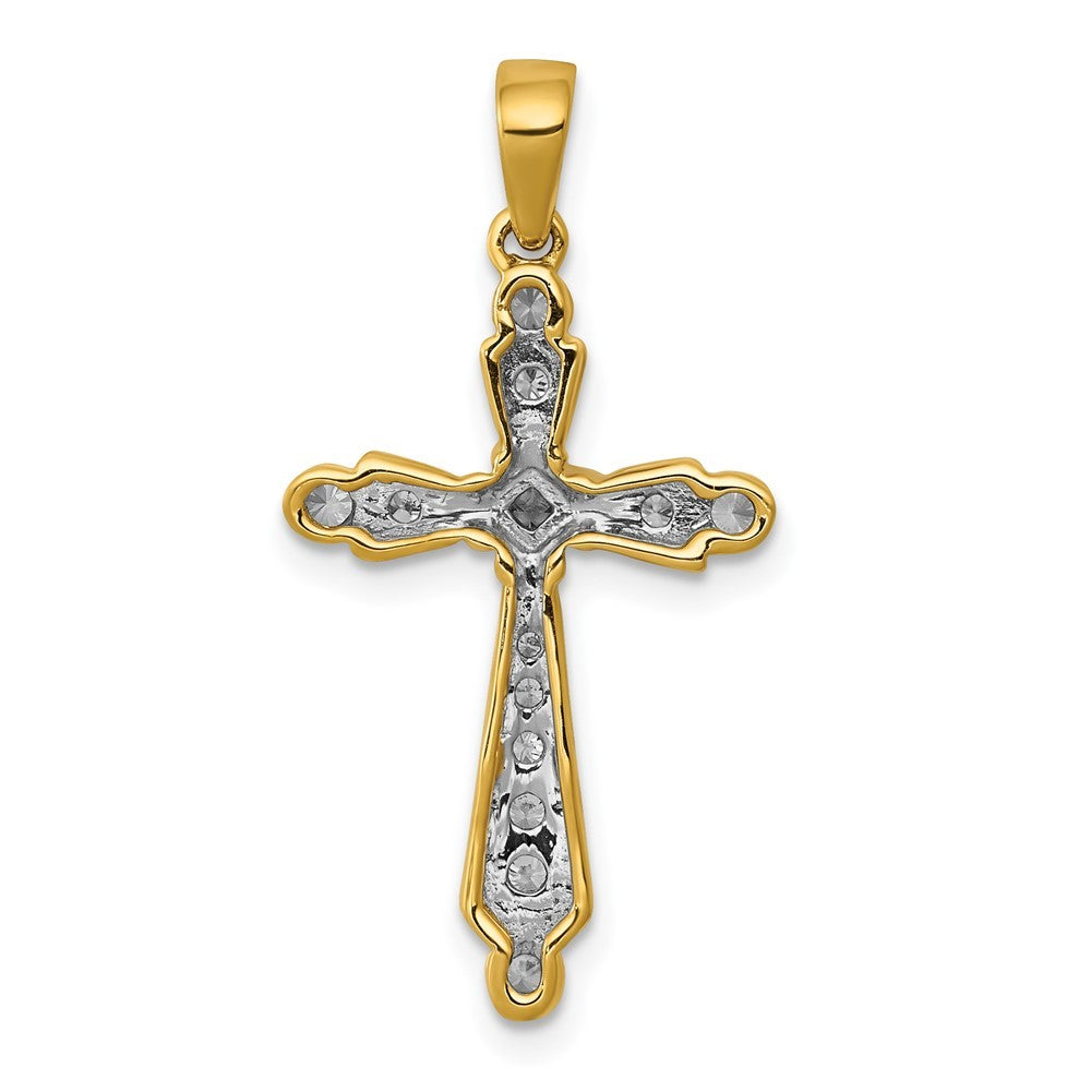 14k Yellow Gold 1/5ct. Diamond Cross Pendant