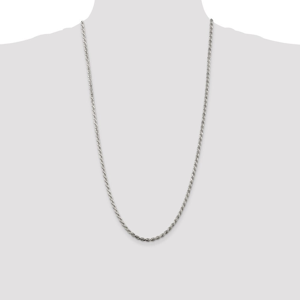 Sterling Silver 3.2mm Diamond-cut Rope Chain