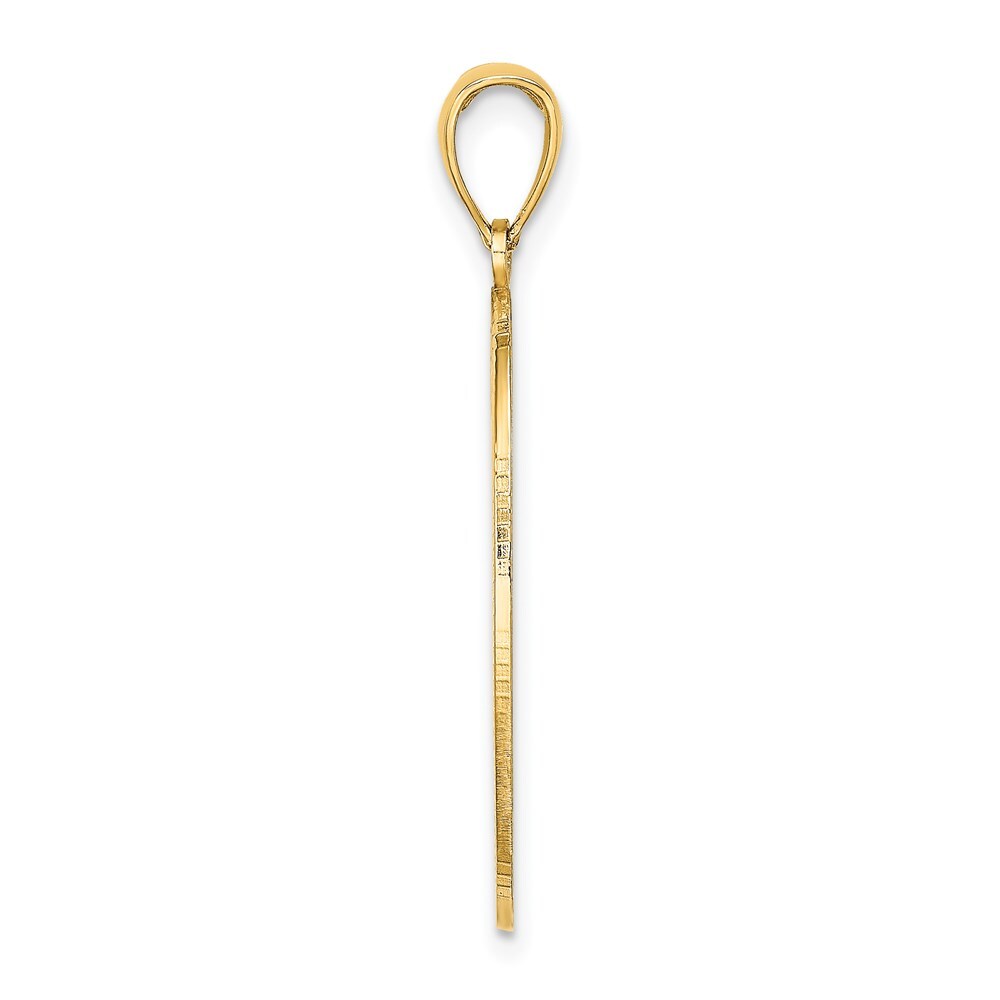 14k Yellow Gold Oval with Engraveable Center Charm Pendant for Women