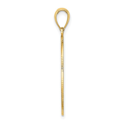 14k Yellow Gold Oval with Engraveable Center Charm Pendant for Women