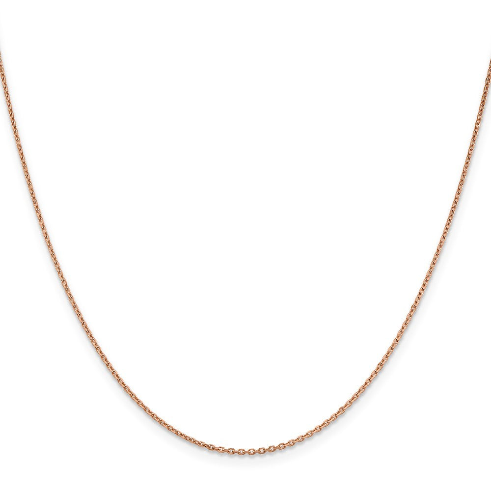 14K Rose Gold 18 inch 1.4mm Diamond-cut Cable Chain Necklace