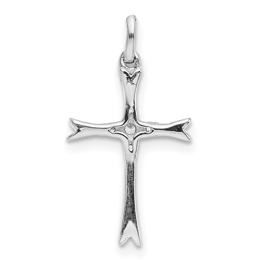 14k White Gold 1/15ct. Diamond Cross Pendant for Women