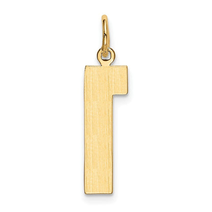14k Yellow Gold Large Polished Number 1 Charm Pendant for Women