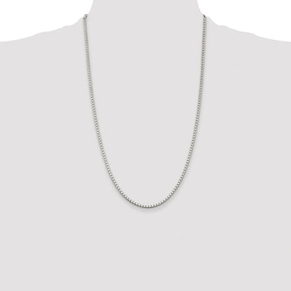 Sterling Silver Rhodium-plated 2.5mm Box Chain