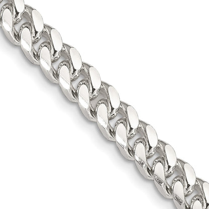 Sterling Silver 6mm Domed w/ Side Diamond-Cut Curb Chain Necklace