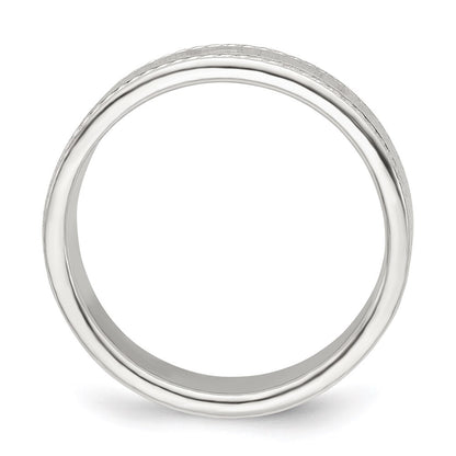 Sterling Silver 5mm Flat with Rope Edge Size 7 Band