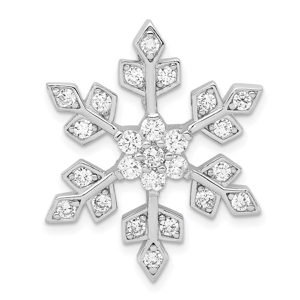 Sterling Silver Rhodium-plated Cubic Zirconia Slide Pendant