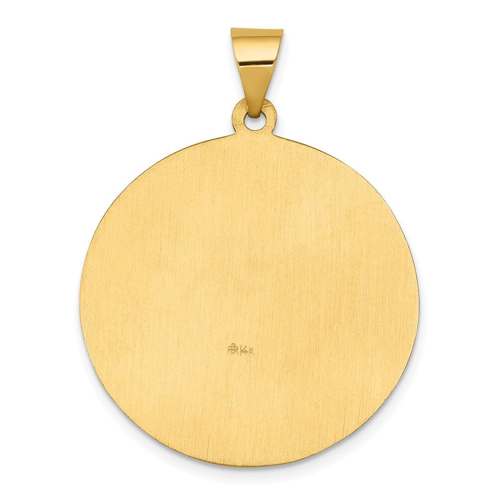 14k Yellow Gold Polished and Satin St Joseph Medal Hollow Pendant for Women