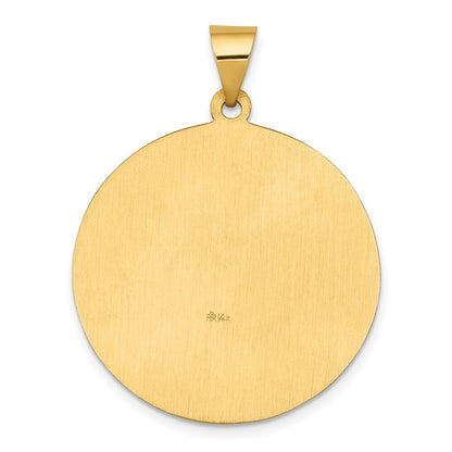 14k Yellow Gold Polished and Satin St Joseph Medal Hollow Pendant for Women