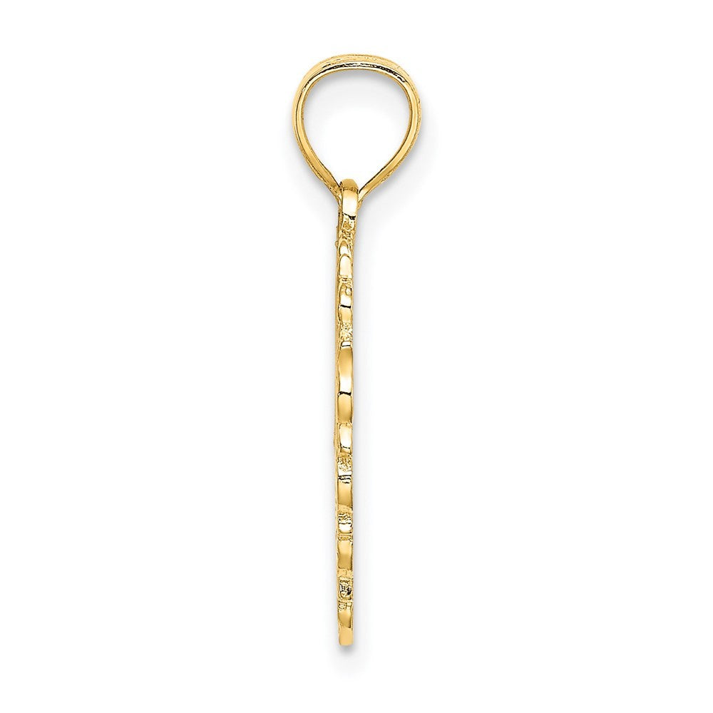 14k Yellow Gold MOM in Heart Charm
