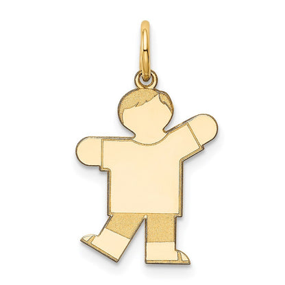 14k Yellow Gold Kid Charm Pendant for Women