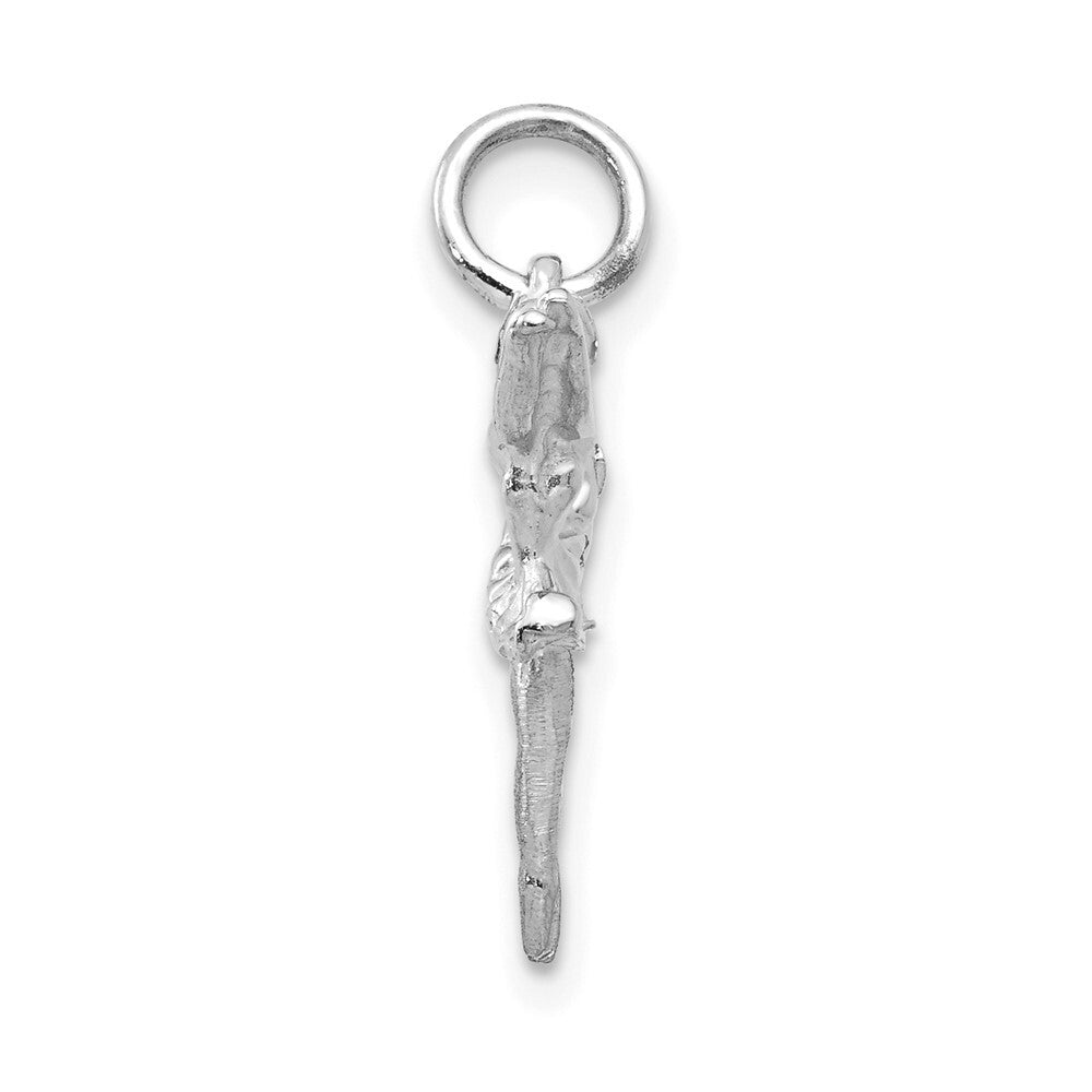 14k White Gold Polished 3-D Ballerina Charm Pendant for Women