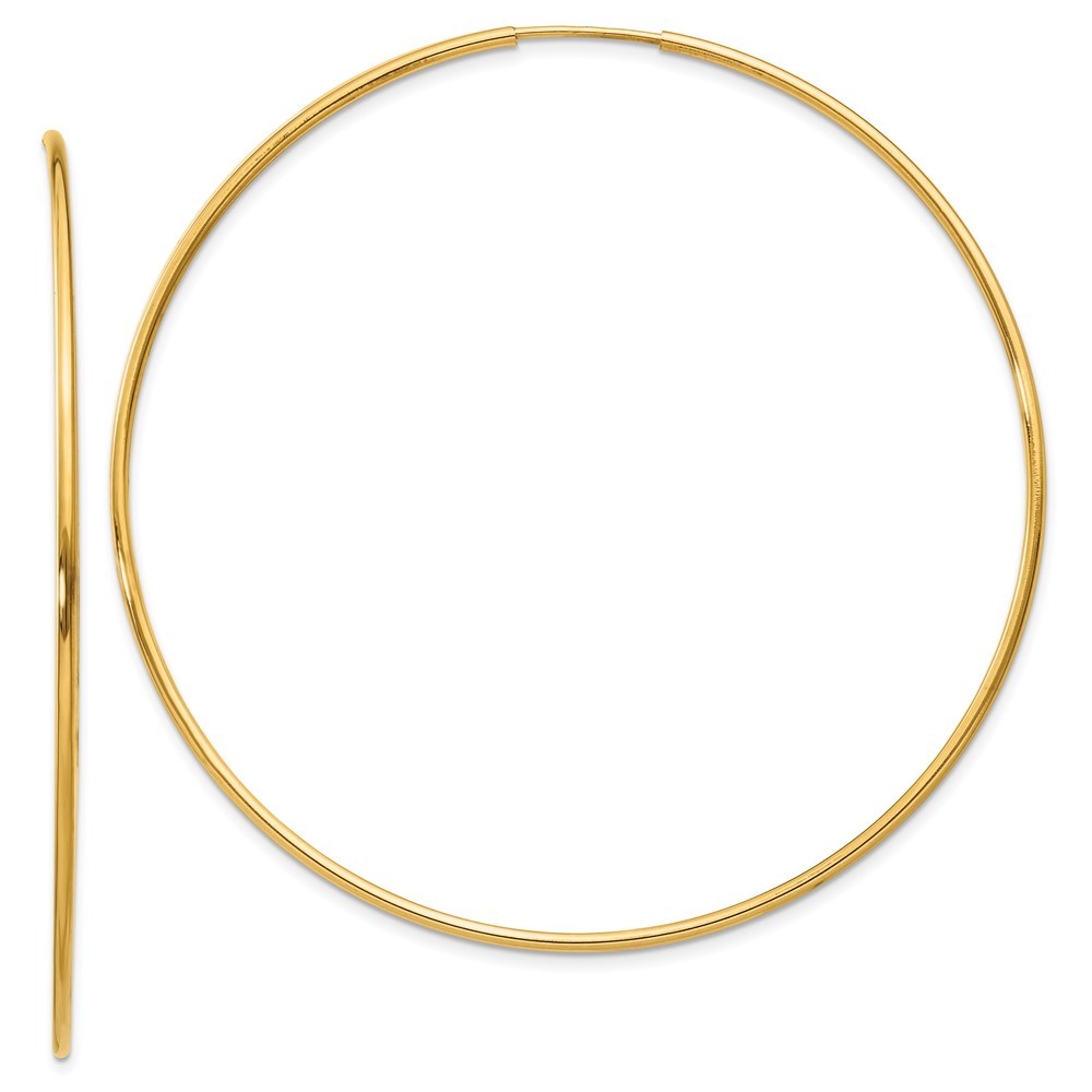 14k Yellow Gold 1.25mm Endless Hoop Earring