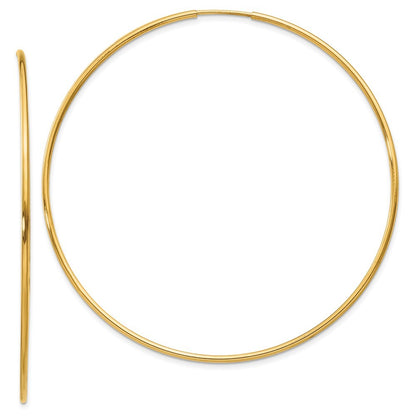 14k Yellow Gold 1.25mm Endless Hoop Earring
