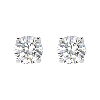 Gift for Mothers 14k White Gold 1 CTW Natural Diamond Stud Earrings Fine Jewelry