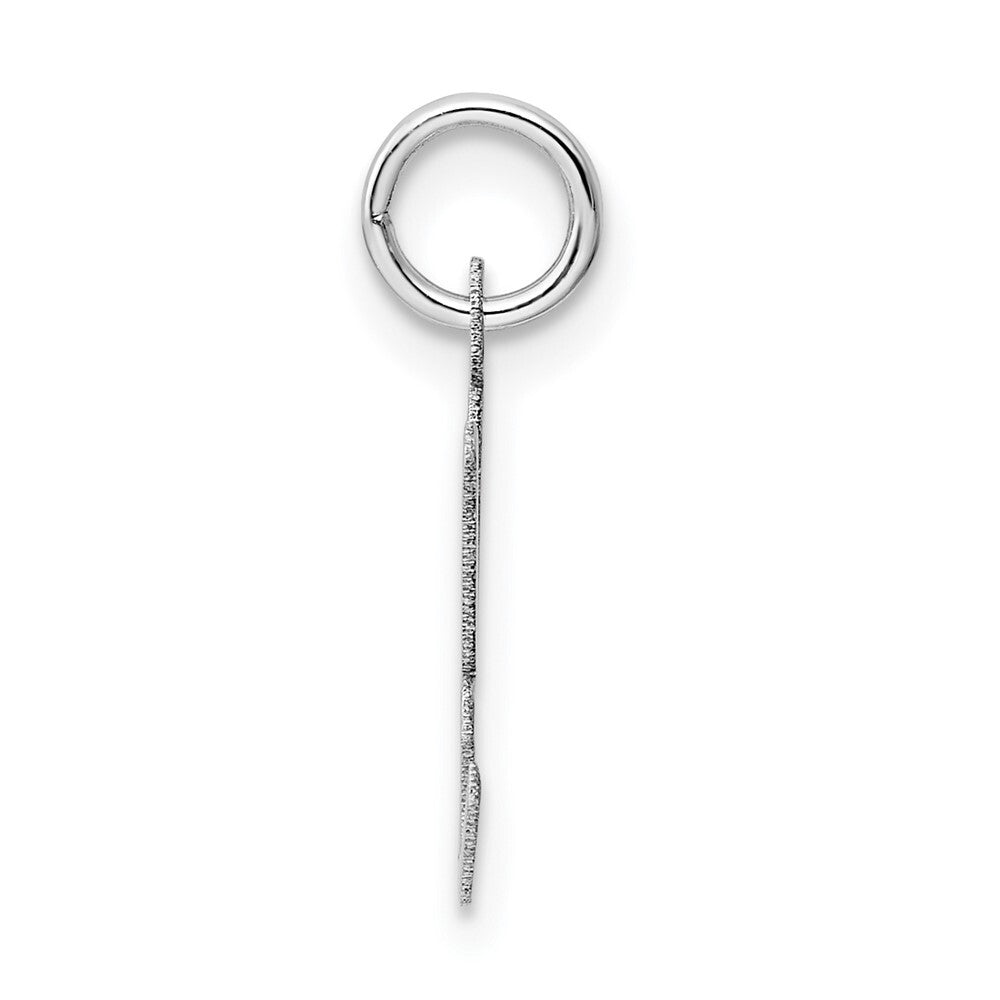 14k White Gold Medium Script Letter H Initial Charm Pendant for Women