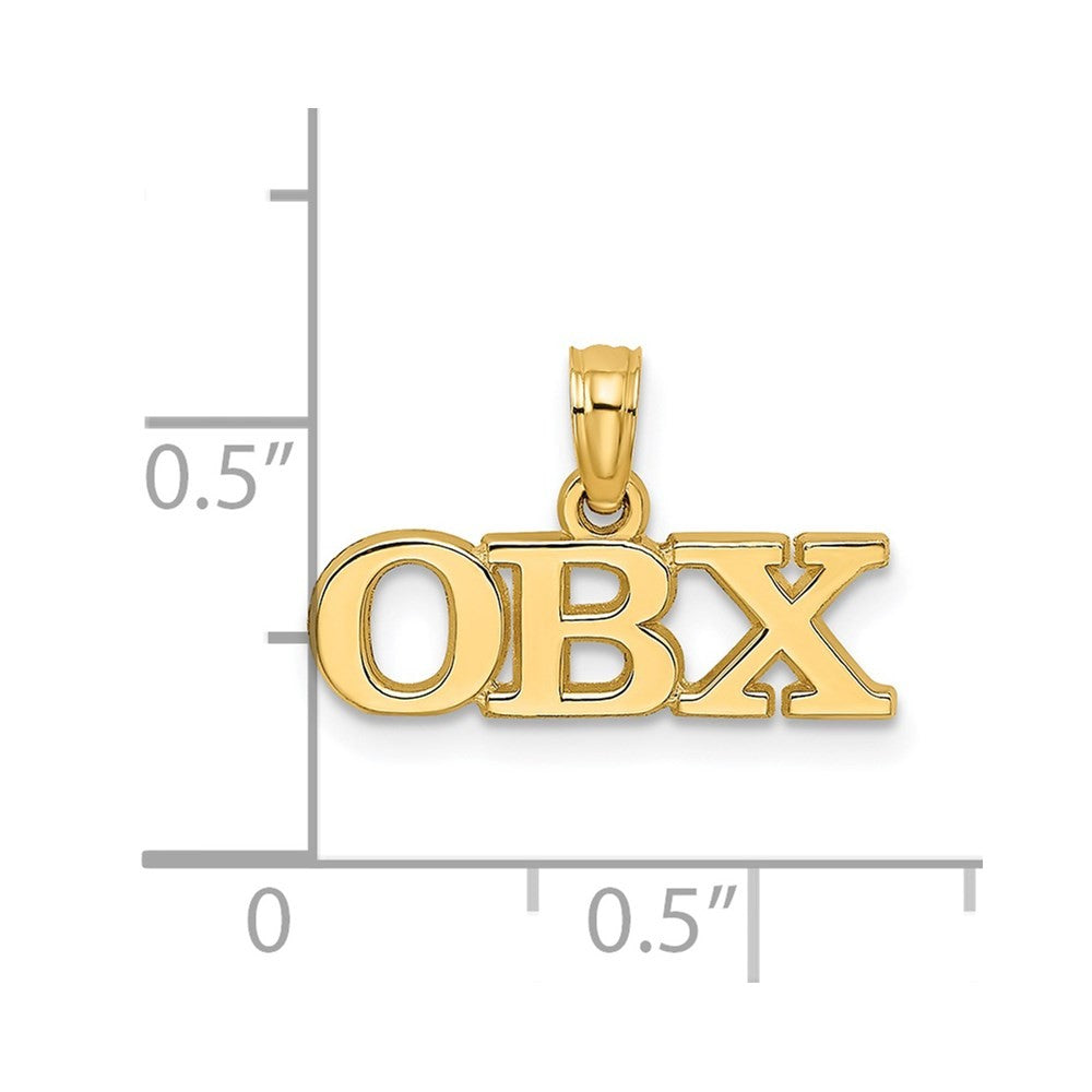 14k Yellow Gold Polished OBX Charm