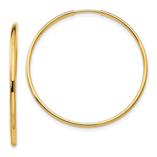 14k Yellow Gold Endless Hoop Earrings